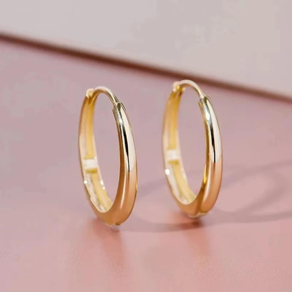 Versatile Gold Hoop Earrings Female Daily Party Jewelry Matel Simple Design Accessories for Women