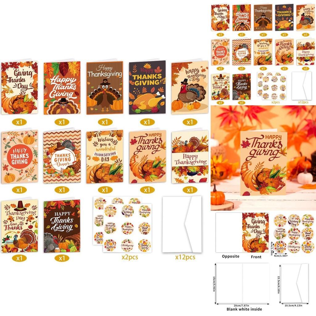 Turkey Thanksgiving Card Set With Handwritten Design For Holiday Party Invitations And Decor