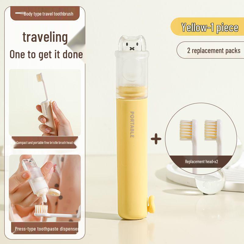 Set Brosse à Dents et Dentifrice Portable - Essentiel de Voyage avec Poils Doux et Rangement