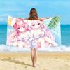 Kawaii Anime Girl Beach Towel Microfiber Quick Dry Super Absorbent Oversized Bath Pool Towel for Travel Swimming Beach Vacation