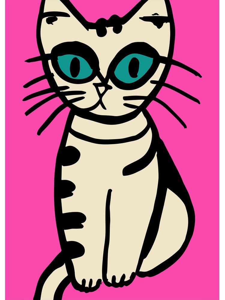 

Минималистичный портрет кошек, блюз и джазовый фестиваль, постер, холст, картина, абстрактное настенное искусство для гостиной, украшение дома 21x30cm No Frame