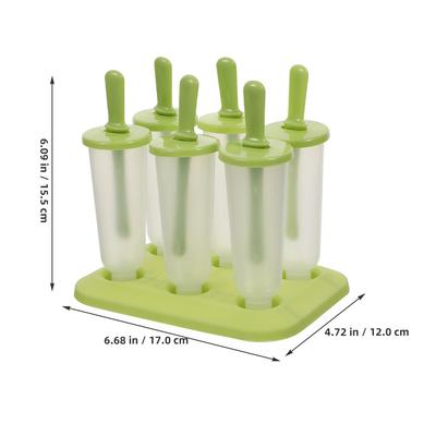 6Pcs DIY Ice Pop Molds Food Safe Plastic Ice Cream Bar Mold Set for Homemade Gelato Pudding Snacks Summer Refreshing Treats