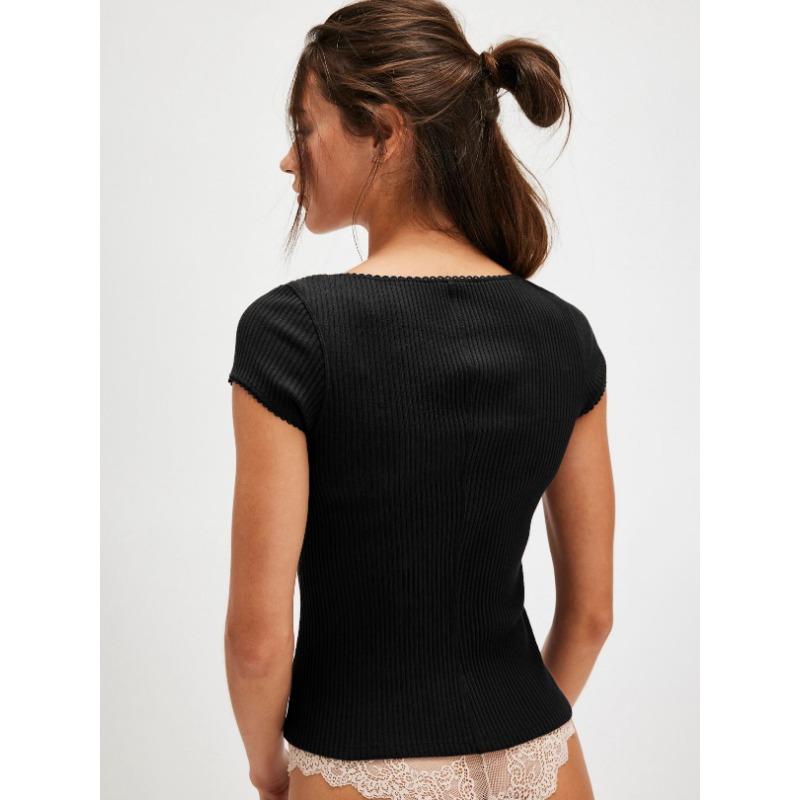 JKASHDK Γυναικεία μόδα casual καλοκαιρινή άνοιξη μονόχρωμη στάμπα με κοντό μανίκι με λαιμόκοψη και πουκάμισα