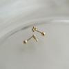 Exquisite S925 Sterling Silver Triangle Openwork Flower Screw Earrings