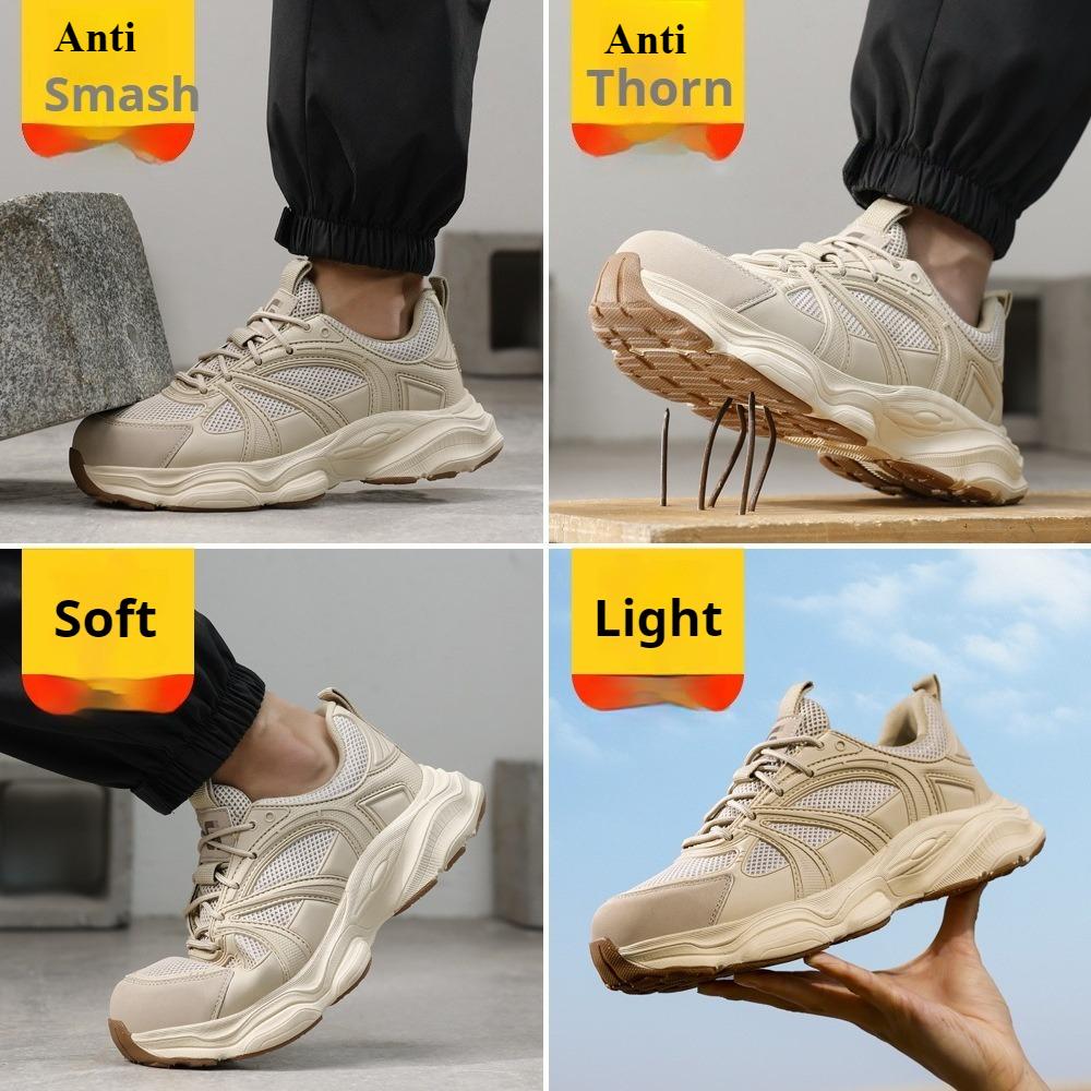 Steel Toe Shoes for Men Non Slip Indestructible Safety Tennis Shoes Lightweight Breathable Construction Sneakers anti puncture