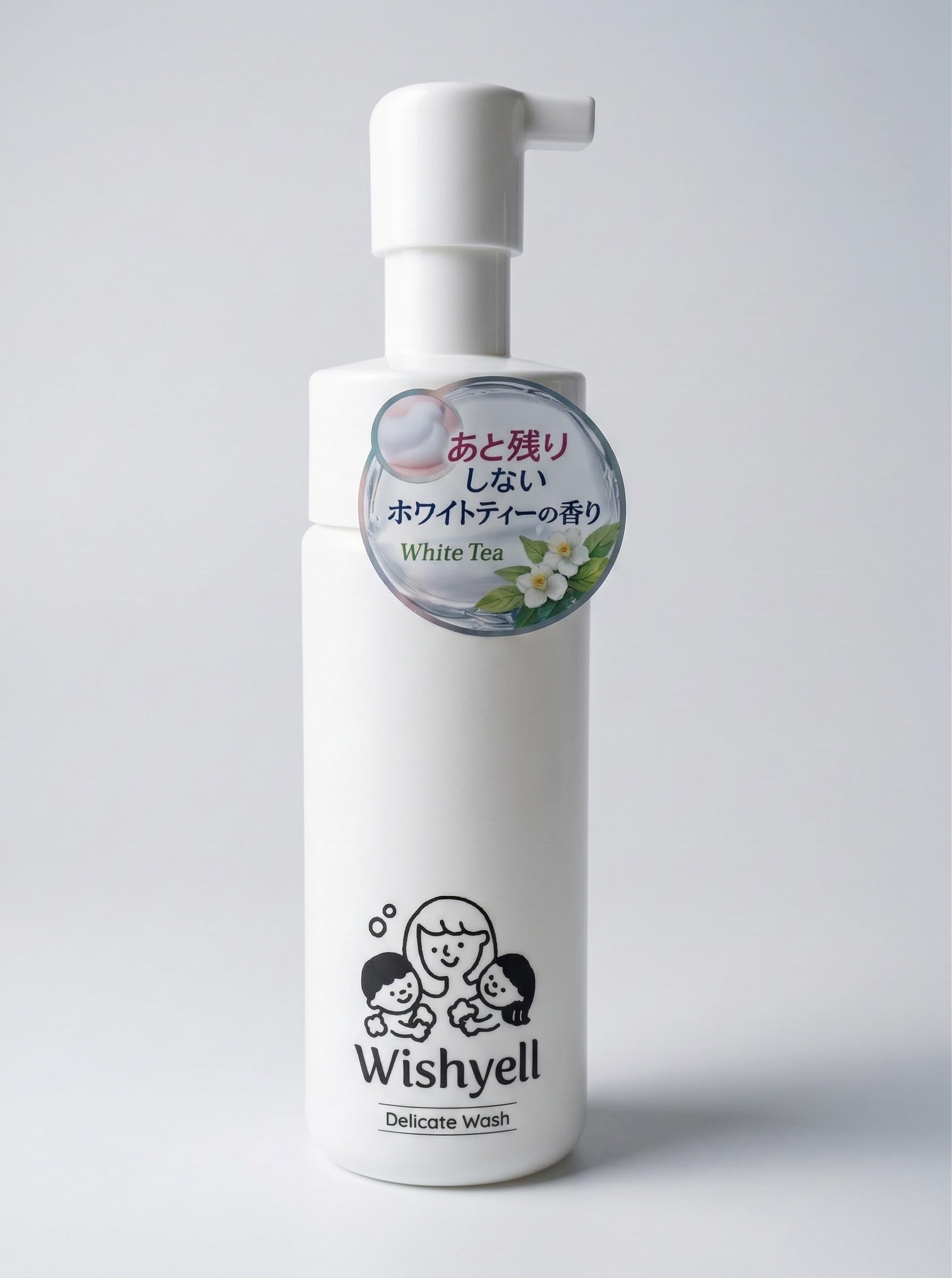Wishyell Delicate Wash - Suitable for both mother and child. Delicate zone soap with white tea scent. Moisturizing and odor-care. Foaming type. 150ml