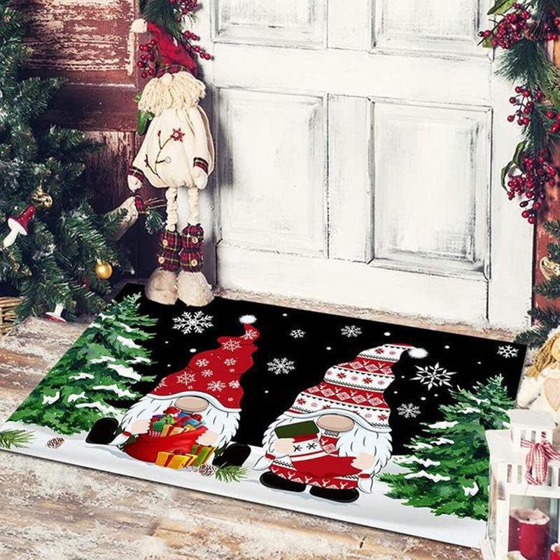Christmas Decorative Doormat Stain-Resistant Non-Slip Indoor/Outdoor Entry Mat Porch Pathway Rug Home Decor