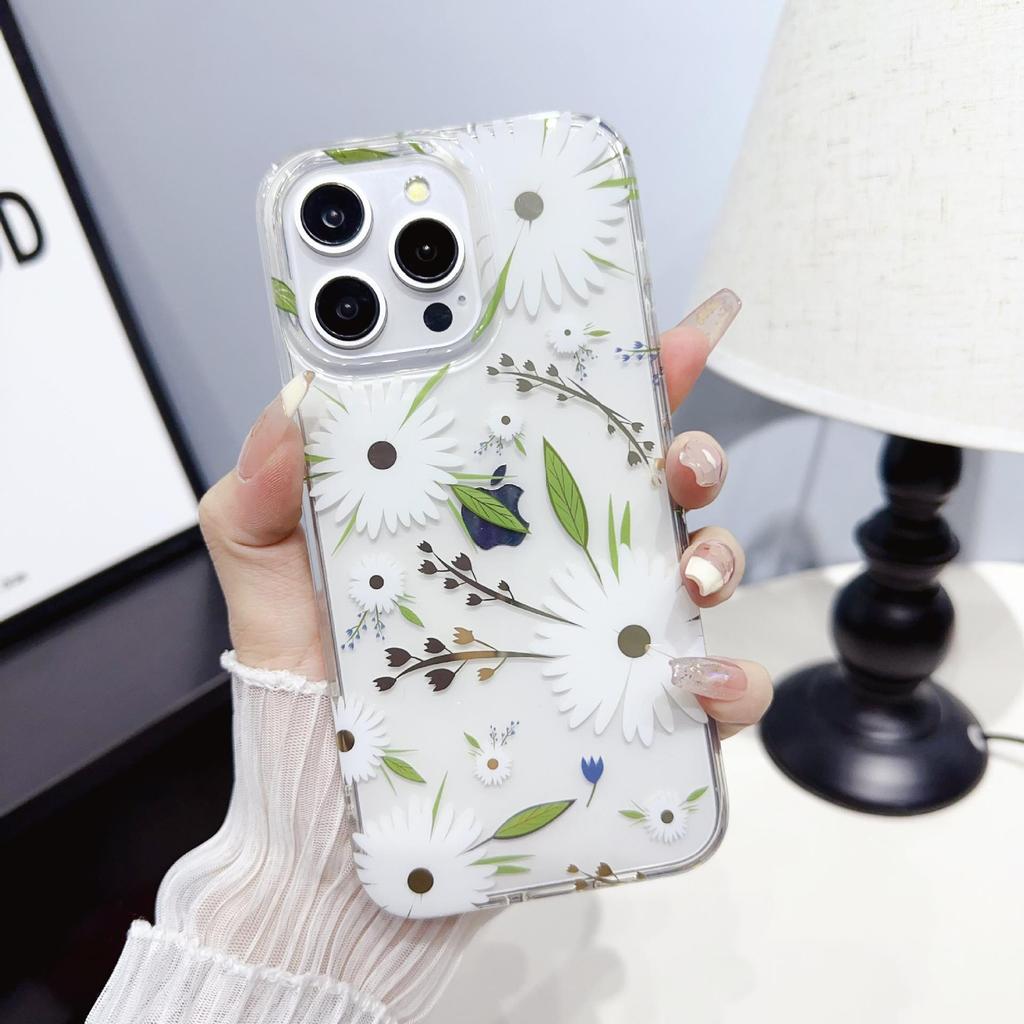 Anti-Fall Transparent Flower Case for iPhone 17 Pro