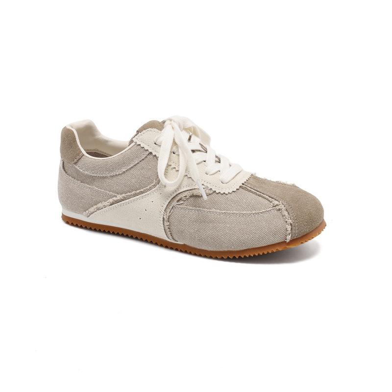 

Ретро льняные женские весенне-летние новые универсальные повседневные спортивные туфли на плоской подошве со шнуровкой 40