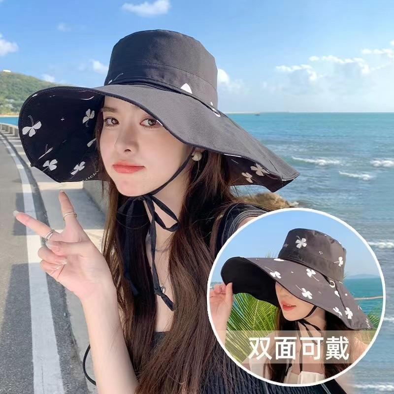 Dayan sun hat summer new peach skin velvet bucket hat women's outdoor travel sun hat seaside beach hat