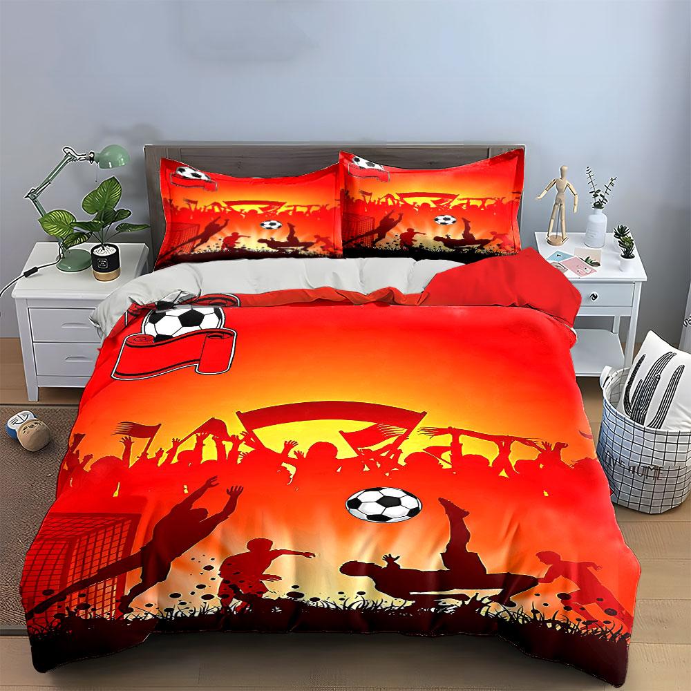 Soccer Theme Bedding Set Bedding Duvet Cover Set Duvet Cover Pillowcases (1 * Duvet Cover 2 * Pillowcases, Without Duvet Insert)
