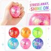 4cm Glitter Filled Stress Relief Squeeze Balls Soft Flexible Material Sensory Toy for Hand Exercise and Relaxation Random Color Selection