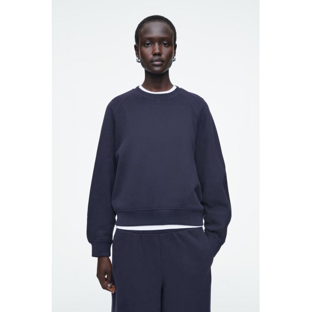 

COS Круглая хлопковая джерси-толстовка в японском стиле navy/L