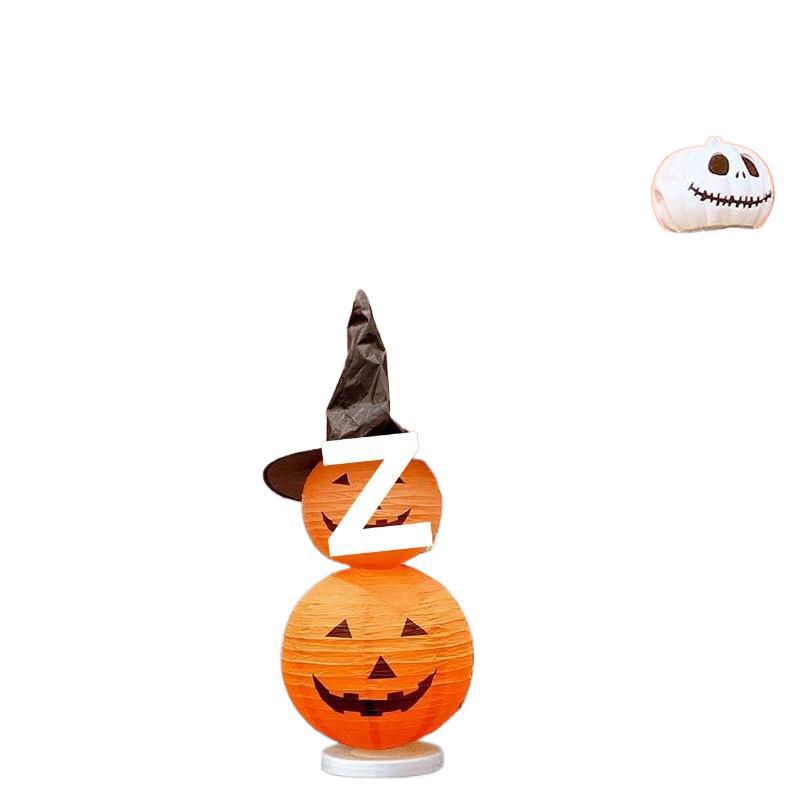 Luminous DIY Halloween Pumpkin Lantern Decoration for Kindergarten Window Display.