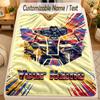 Flannel BlanketTransformers Custom Name Text Personalized Soft Warm Throw Blanket Home Decor Gift