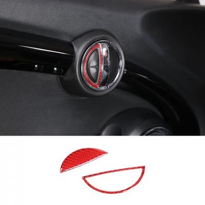 Red Carbon Interior Inner Door Handle Bowl Cover Trim For BMW Mini Cooper 14-21