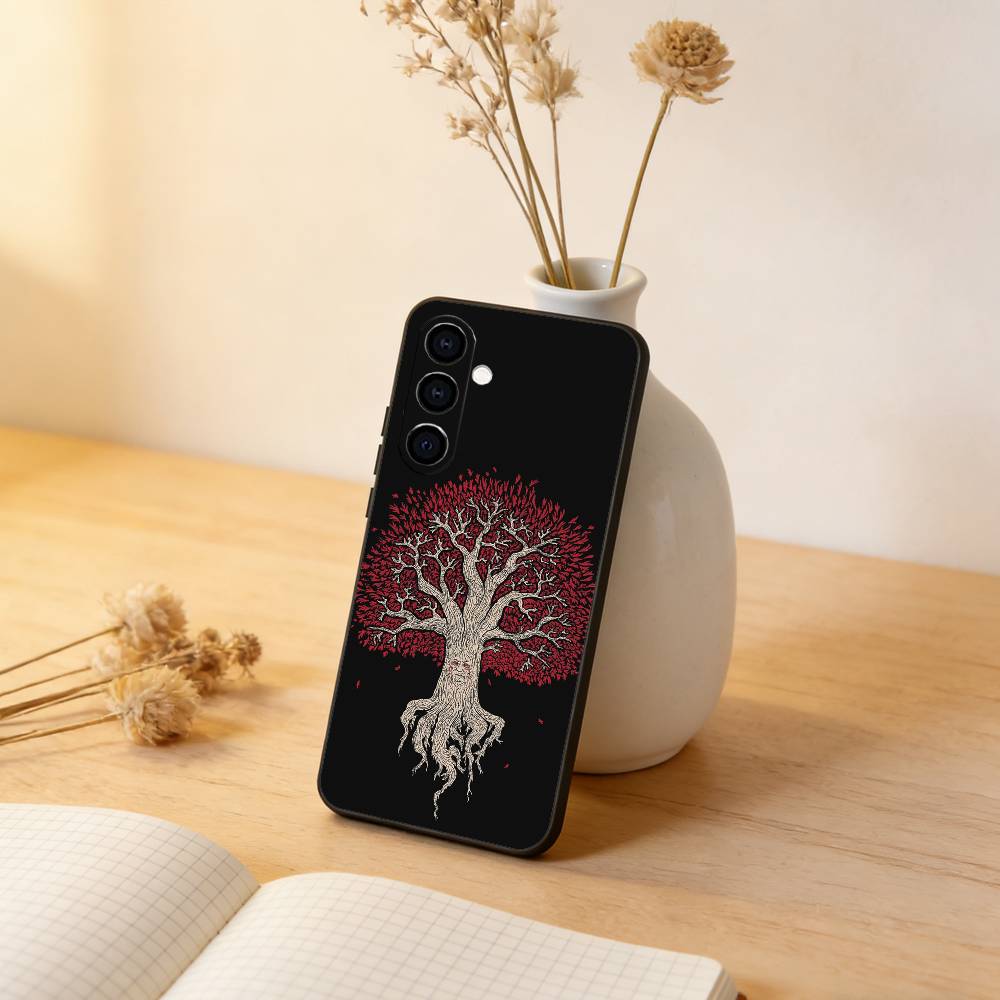 Tree of life Yggdrasil Phone Case For Samsung Galaxy A73,A72,A71,A70,A53,A52,A51,Soft Silicone Black Cover