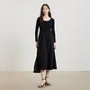 Gejin Elegant Slim Fit Long Sleeve Long Dress