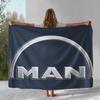 Coperta di Flanella con Logo Camion MAN Retrò, Coperta Morbida Calda in Peluche per Casa Camera da Letto Letto Divano Ufficio Campeggio Picnic