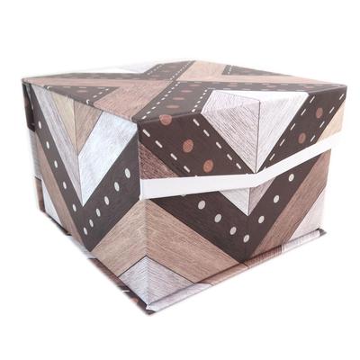 [P9410] - Brown 'Boho' Jewelry Box - 12. 5x12. 5x8. 7cm