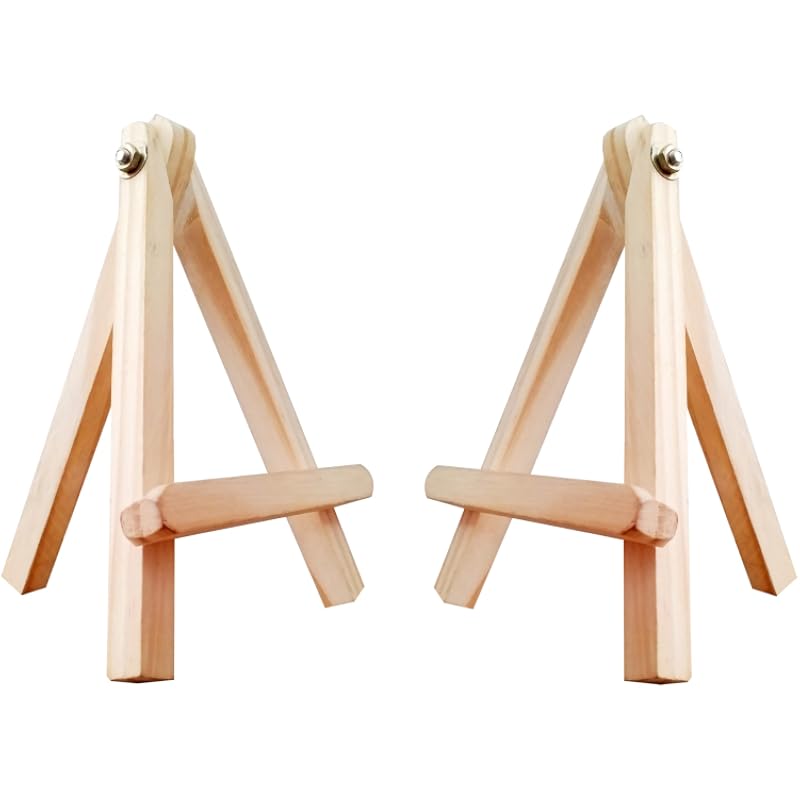 Eduway 8 Inch Mini Wooden Easel Tripod Stand for Sketch Accessories/Natural Craft/Art/Painting/Mini Canvas/Business Card