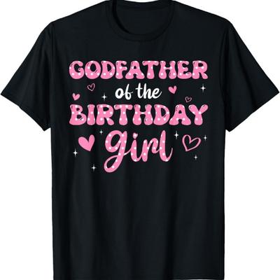 Godfather Of The Birthday Pink Girl Matching Family T-Shirt