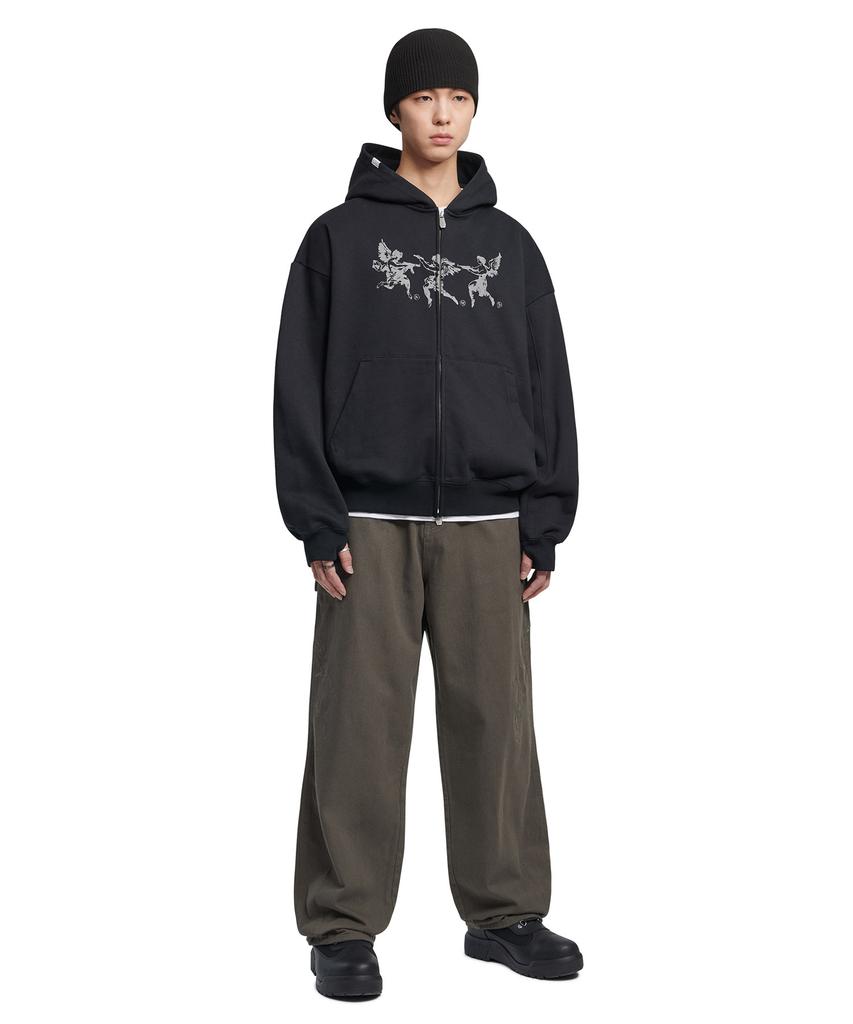 Nomaenyueol Side Graphic Pants - Charcoal