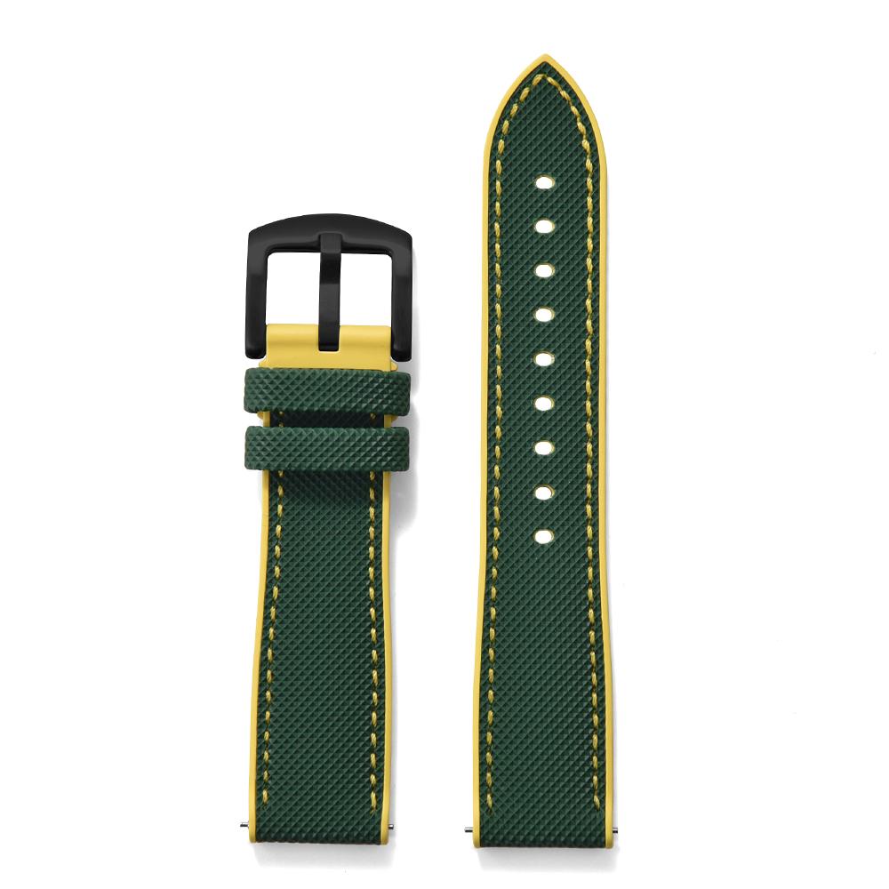 STAPELP Hybrid FKM Sailcloth Nylon Watch Strap 18mm 20mm 22mm 24mm Fluoro Rubber Leather Watchband For Each Brand Diving Watches