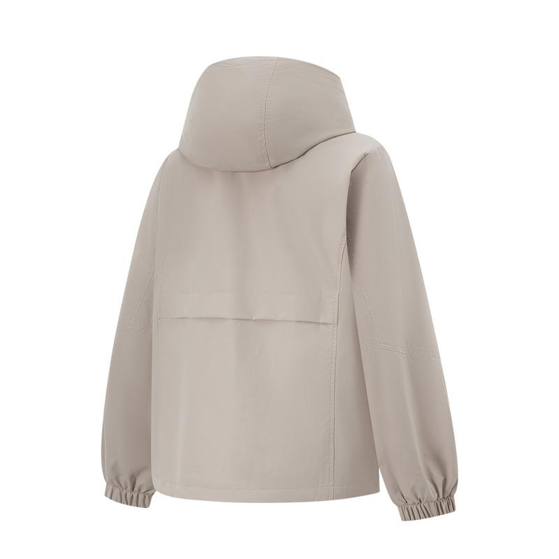 Li-Ning Comfortable Casual Minimalist Solid Color Sports Zip-Up Hooded Windbreaker Jacket Men Jackets Dusty-Gray AFDUB90-5