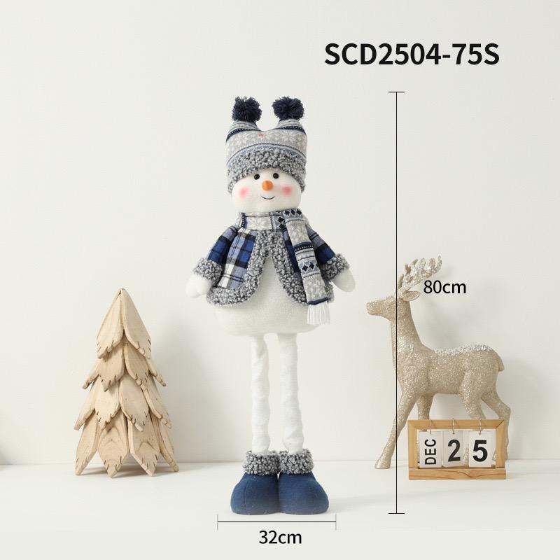HOMZY Christmas Snowman Doll Plush Toy Stuffed Snowman Figurine Xmas Ornaments for Home Decorations Tabletop Centerpieces