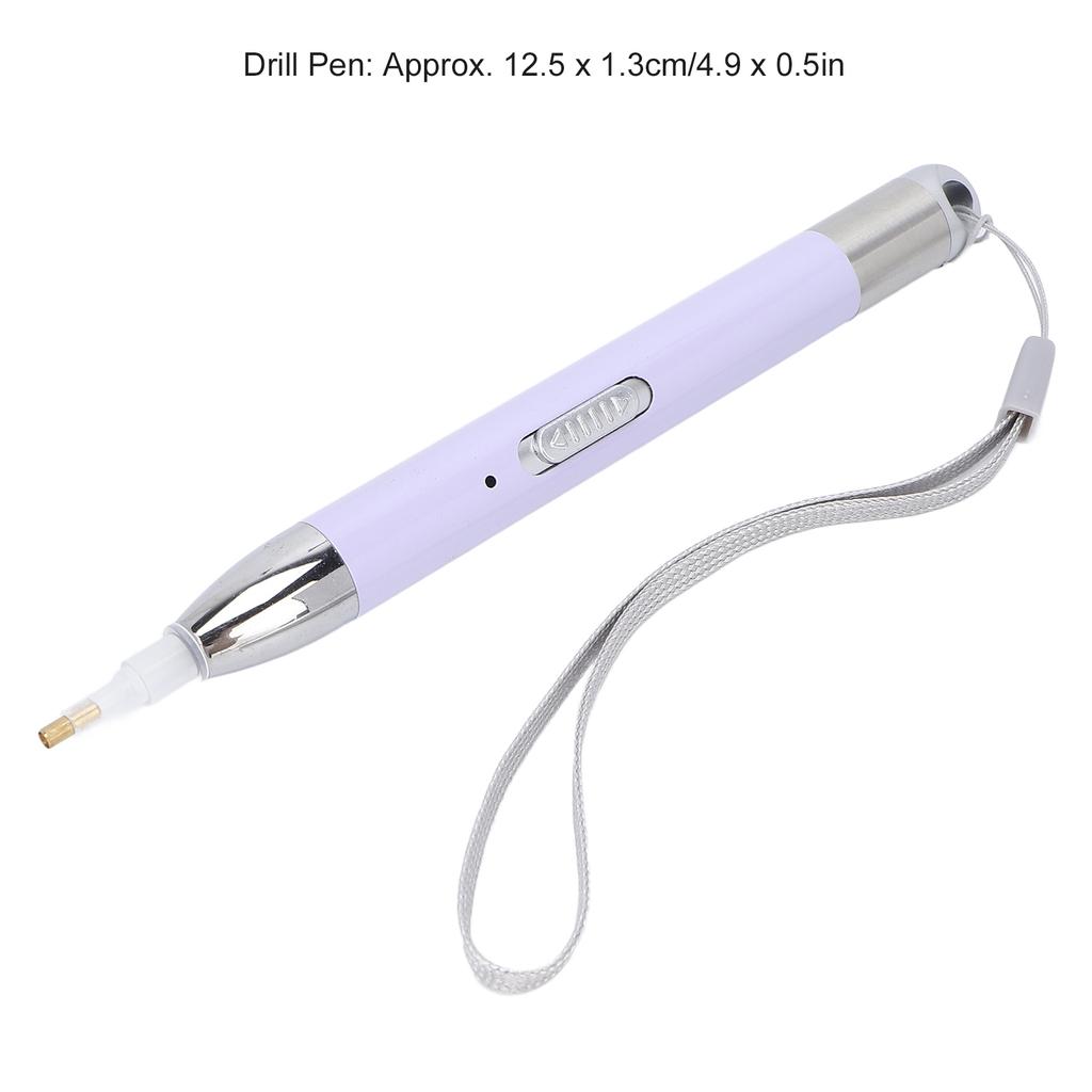 Dažymo grąžtuko rašiklio rinkinys, deimantinio dažymo šviesos rašiklis su 6 keičiamomis rašiklio galvutėmis nagų dailės „pasidaryk pats“ amatininkams