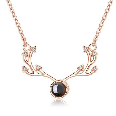 With You All The Way, Simple Elk Pendant I Love You Clavicle Chain