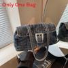 Denim Bag For Women With Large Capacity And Zipper Closure Perfect For School And Daily Use