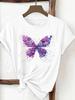 (Asian Size) Tee Print Fashion Top Women Clothing T Shirt Woman Sweet Cute Butterfly 90s Female Short Sleeve Graphic T-shirts