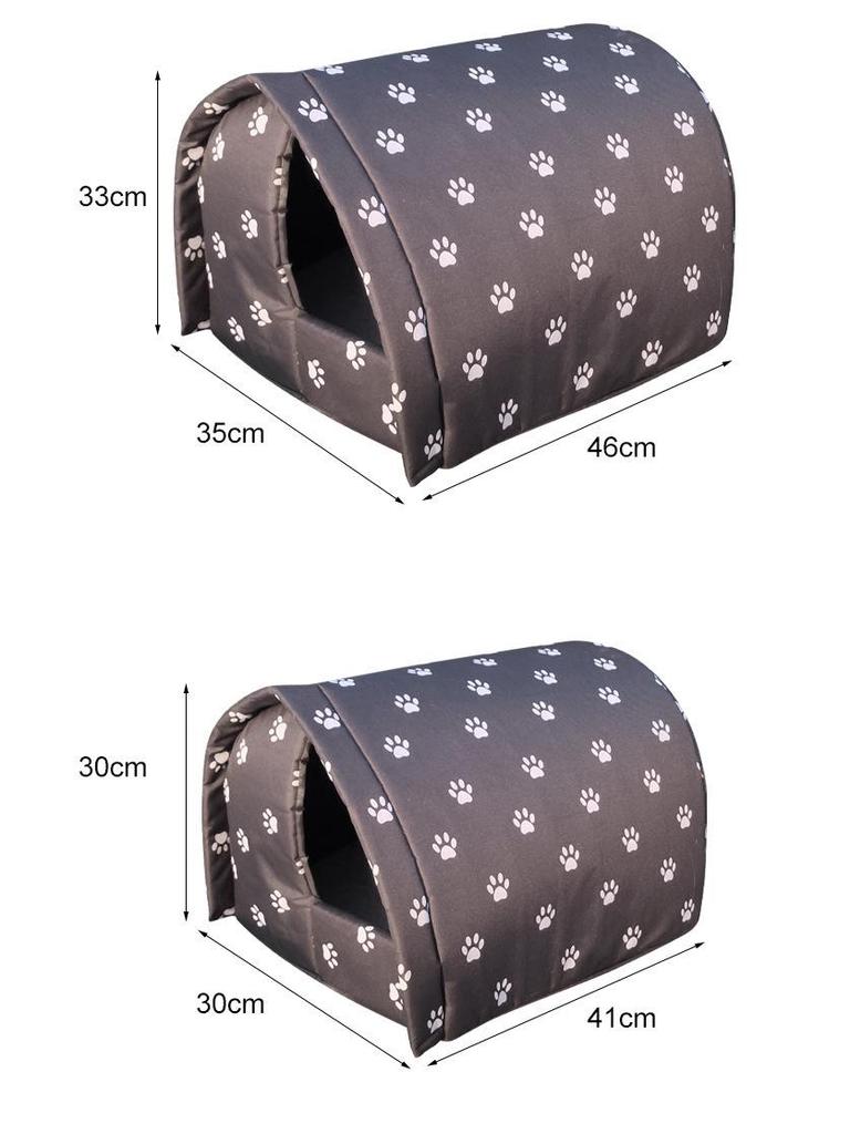 Outdoor Winter Warm Cat & Dog House: Oxford Cloth Shelter with Sun & Rain Protection