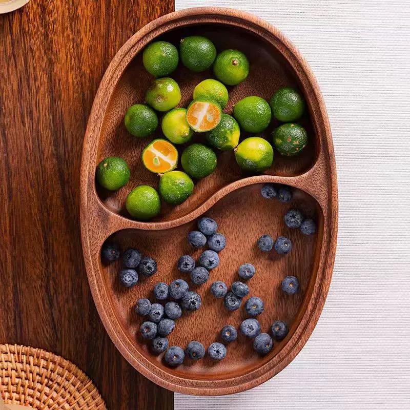 Solid Walnut Wooden Bowl – Creative Salad & Fruit Bowl for Home Storage & Decor