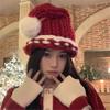 Christmas Santa Hat for Holiday Celebrations Festival Props Hat for Adult All Age Crochet Santa Caps Party Props Headwear