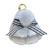 Real Rex Rabbit Hair Bowknot Little Rabbit Car Key Chain Pendant Cute Plush Drop Ear Rabbit Doll Bag Pendant
