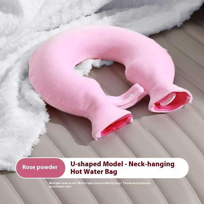 2025 Water-filled U-type Neck Warmer Neck-hanging Explosion-proof Hand Warmer Neck Hot Compress Hot Water Bottle Bag