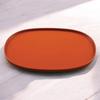 Oval Tray Persimmon Lacquerware Made in Japan J-kitchens (42cm), Red, Non-Slip, (ABS Resin),