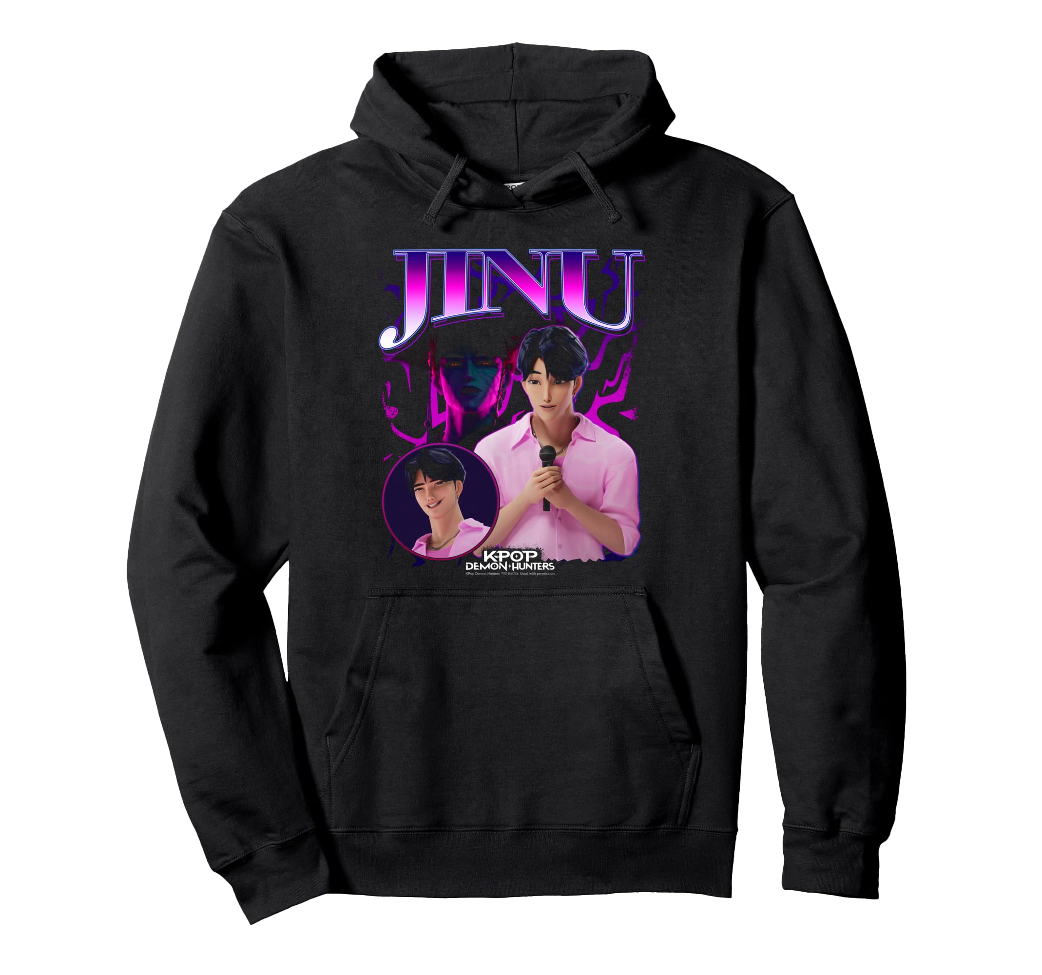 

KPop Demon Hunters Jinu Bootleg Hoodie чёрный