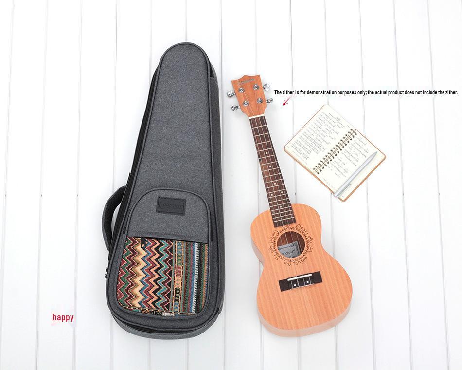 Bohemian Ukulele Bag - 21", 23", 26" with Padding and Double Shoulder Straps