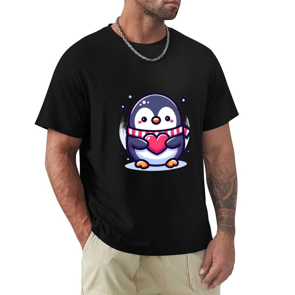 Kawaii Penguin With Scarf Tshirt Holiday Party Tshirt For Unisex