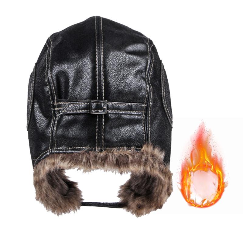 Northeast Hat Herren Herbst und Winter Ohrenschutz Warme Lei Feng Mütze Kunstleder Outdoor Anti-Cycling Mütze Weibliche Pilotenmütze
