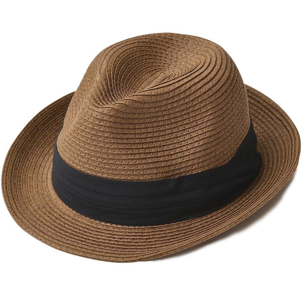 Nakota Mixed Paper and Large and Small Straw Foldable Panama Brown Hat, Men's, Women's, Kids', Sizes, Hat, Hat, Spring/Summer Hat, Fedora, Ribbon,