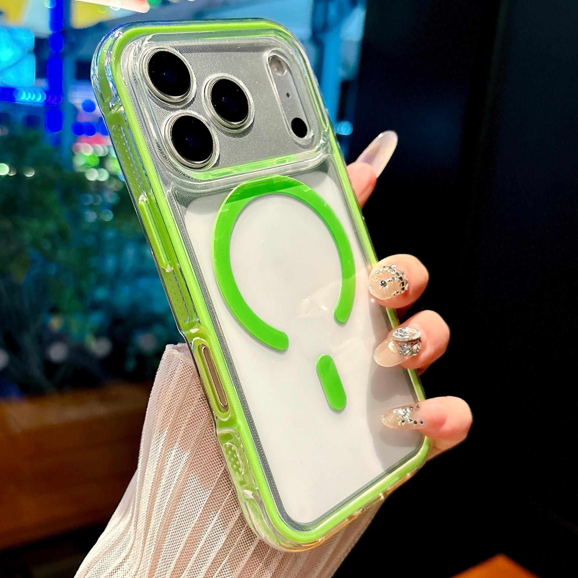 

Airbag Case For iPhone 17 Pro Max Magnetic Wireless Charging Cover For iPhone 16 Pro Max 15Pro 14 13 Pro 12 11 Shockroof Case For iPhone 11 зелёный