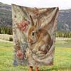 Cozy Rabbit Animal Pattern Art Blanket - Soft Cute All-Season Multi-Purpose Throw for Couch, Bed, Office & Camping