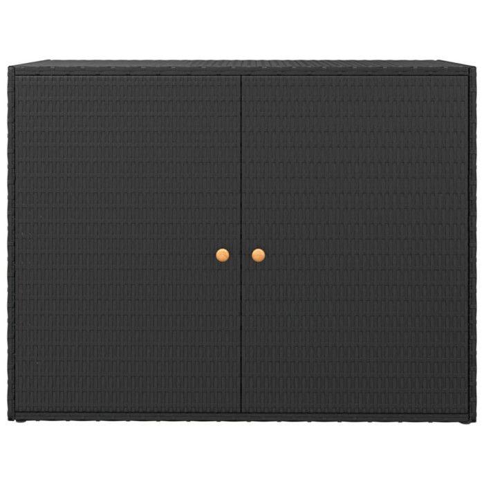 VidaXL Garden Storage Cabinet Black 100x55.5x80 Cm Woven Resin 319868