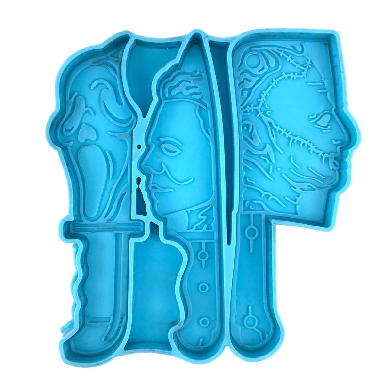 Shiny Glossy Halloween Dagger Ornaments Silicone Epoxy Resin Mold DIY Keychain Pendant Jewelry for Valentine Gift Craft