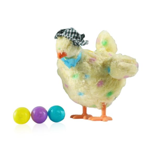 

Игрушки для кур, несущих яйца, со звуковой музыкой, электрическая сумасшедшая плюшевая кукла-курица, милая игрушка-курица, несущая яйца, мягкая игрушка для детей жёлтый